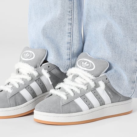 Adidas Originals - Baskets Femme Campus 00s HQ6507 Grey Three Footwear White x Superlaced Lacets Fuzzy White